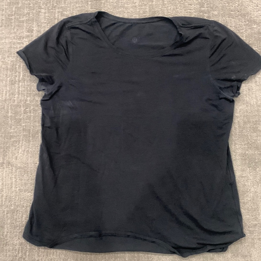 Lululemon Size 10 Black Boxy Tee T Shirt Short Sleeve